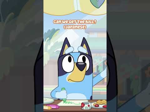Bluey's 'Can we get the bill' in different languages 🎶 | Bluey  #ytshorts