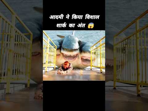 आदमी ने किया विशाल शार्क का अंत 😱 l Hollywood movie hindi dubbed l #shorts #shark