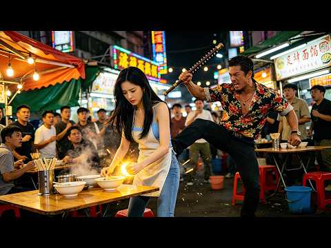 惡霸砸攤逼賣面女孩交保護費，她卻淡定擦桌不還手！下一秒身份曝光，竟是隱退多年的絕世高手，一人橫掃全場！#逆袭 #打脸 #反转