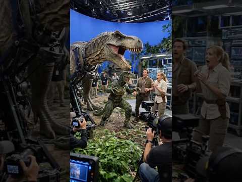 Hollywood Movie Magic: Behind the Scenes of a Zombie Attack!🧟‍♂️ #dinosaur #shorts #behindthescenes