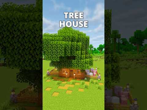 How to build an instant treehouse in Minecraft #minecraft #tutorial #shorts