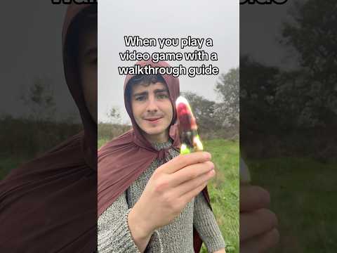 Playing a video game with a walkthrough guide 🔥 #comedy #videogames #skyrim