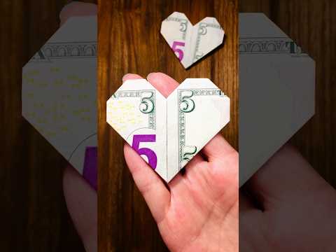 $5 Easy Money Heart l How to make Money Origami Heart with 5 Dollar Bill #origami #diy #craft