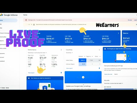 $961 Google Adsense Loading Earning Proof | Adsense Safe Boosting | Adsense Loading | WeEarners