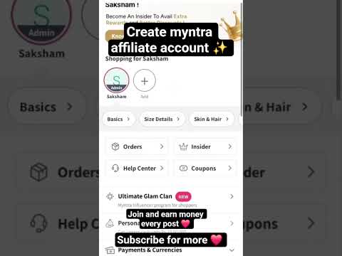 create myntra affiliate account ✨️ #trending #viral #youtube #subscribe #love #like #share