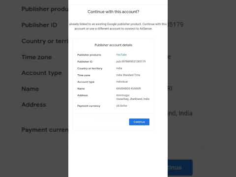 Google Adsense account