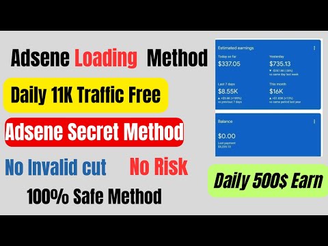 Google AdSense Loading Method |Earn $100 Daily | Free organic Traffic | 100% Safe