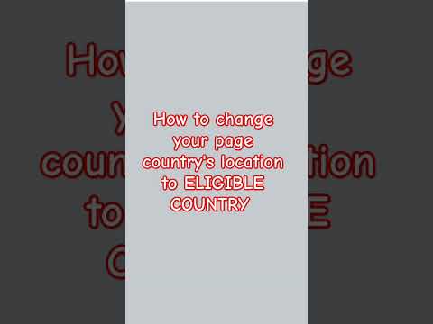 how to change your Facebook page country location #facebookmonetization #facebook #money