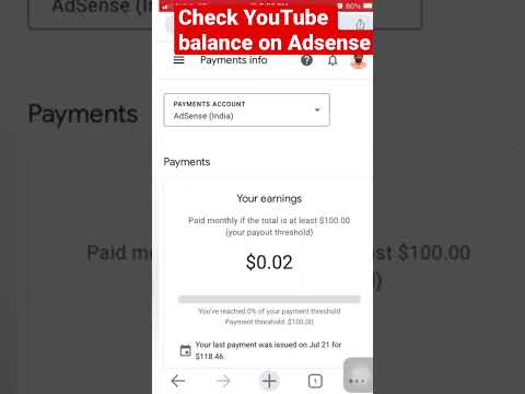 How to check YouTube balance on Adsense tamil #shorts
