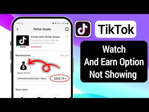 How To Get Tiktok Watch And Earn Option | Fix TikTok Watch And Earn Option Not Showing