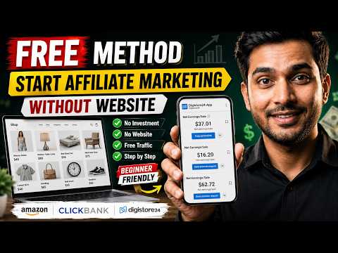 How To Start Affiliate Marketing Without Website Using Free Traffic 2026 | Amazon | Clickbank