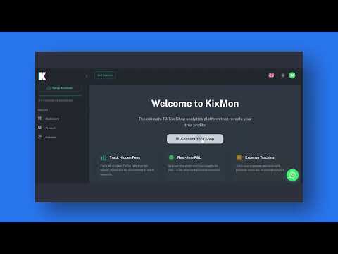 Kixmon – TikTok Shop Real-Time Profit Tracker | Live Profit Analytics Dashboard Demo