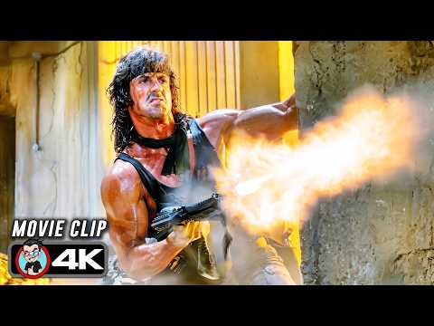 Rambo Destroys Soviet Soldiers Scene | RAMBO III (1988) Movie CLIP 4K