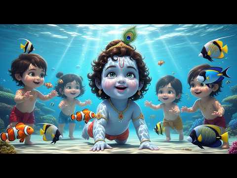 Shree Krishna Govind Hare Murari | Little Krishna Lullaby | Peaceful Sleep Bhajan | Cute Krishna