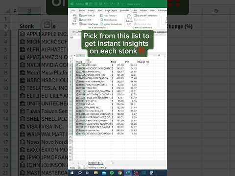 Stocks in Excel‼️ #excel