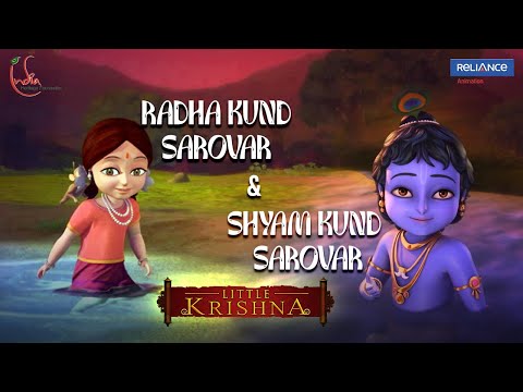 The Divine Story of Shyam Kund & Radha Kund 🌊🌺 | Hindi | #littlekrishna #shyam #radha #radhakrishna