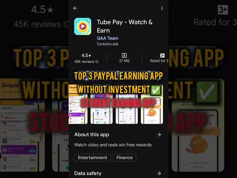 Top 3 paypal earning app||students best  income source 🤑✅|| #2024earningapps #paypalearningapp #earn