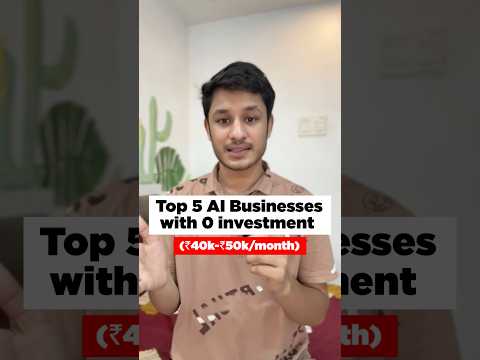 Top 5 AI Businesses with 0 investment! #ai #makemoneyonline #freelancing